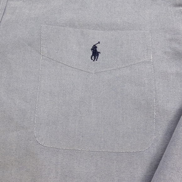 Ralph Lauren Big Shirt Mens XXL Blue 100% Cotton Long Sleeve Button Up Pony Logo - Picture 5 of 10